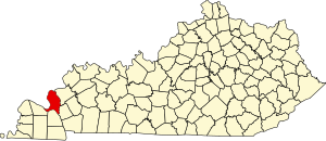 Map of Kentucky highlighting Livingston County