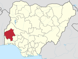 Location of Oyo State in Nigeria
