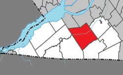 Location within Le Haut-Saint-Laurent RCM
