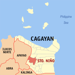 Map of Cagayan with Santo Niño highlighted