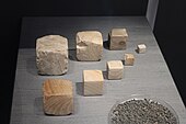 Cubical weights, standardised throughout the Indus cultural zone; 2600-1900 BC; chert; British Museum (London)