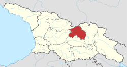 Location of South Ossetia (red) in Georgia. The overlapping borders of the “de jure” Imereti region and the “de facto” Republic of South Ossetia.