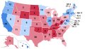 Results by state, shaded according to winning candidate's percentage of the vote