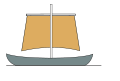 A square sail is loose-footed, but may be attached to a spar, below.