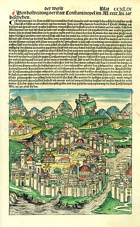 Bericht über die Eroberung Konstantinopels in der Schedelschen Weltchronik, 1493[64]