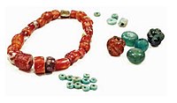 Slab grave stone beads, Mongolia