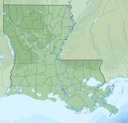 Location of Toledo Bend Reservoir in Louisiana and Texas, USA.