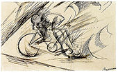 Sketch for Dynamism of a Cyclist, 1913. Estorick Collection, London.[8]
