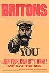 British Lord Kitchener featured on a WWI recruiting poster