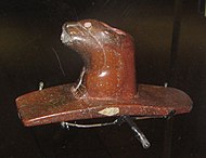 Room 26 - Stone pipe representing an otter from Mound City, Ohio, USA, 200 BC - 400 AD