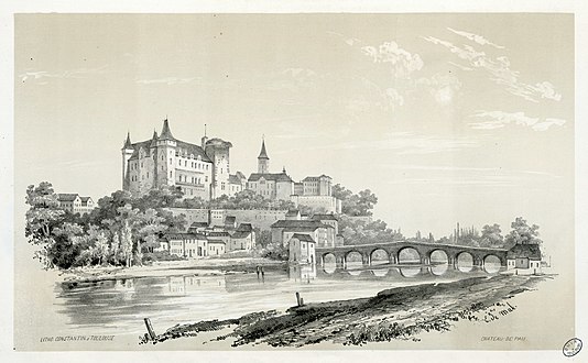 The castle in 1843, by the French romantic painter Eugène de Malbos.