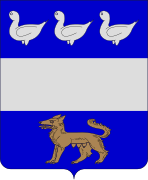 The coat of arms of La Louviere, Wallonia, Belgium
