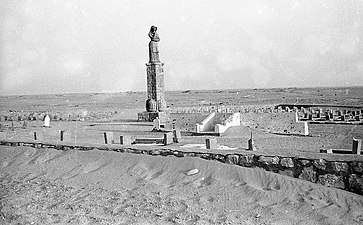 The Mother Dalmatia statue in front of the cemetery at the former El Shatt refugee camp in Egypt, where thousands of Dalmatian refugees were held during World War II