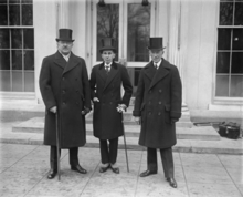 Justice Minister Ernest Lapointe with Canadian Ambassador to the United States Vincent Massey, and Quebec Premier Louis-Alexandre Taschereau at the White House in 1928.