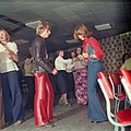 Image 113Flared jeans and trousers were popular with both sexes as can be seen at this East German disco party in 1977. In the socialist part of Germany (until 1990), the government regarded western influences on cultural life of their population very critical, but factually tolerated them in many fields. (from 1970s in fashion)