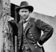 American Civil War general standing by tree