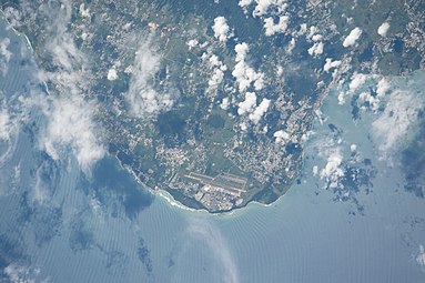 Photo shows Aguada, Aguadilla and Isabela taken from the ISS Expedition 53