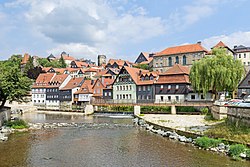 Historical town centre with the Haßlach River