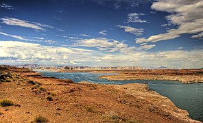 The crash of the astronauts' spacecraft was partially filmed in and around Lake Powell.