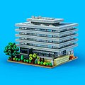 Detailed Lego model of the University Main Library