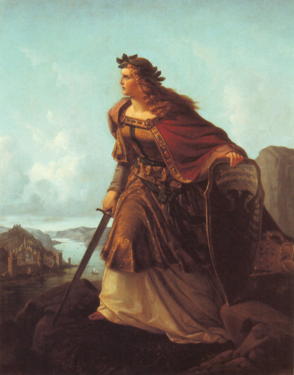 Germania auf der Wacht am Rhein von Lorenz Clasen, 1860