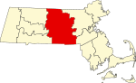 State map highlighting Worcester County