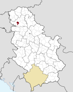 Location of Bački Petrovac within Serbia