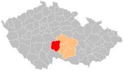 Location in the Vysočina Region within the Czech Republic