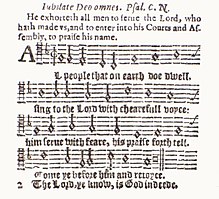page from a 1628 music print