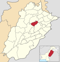 Karte von Pakistan, Position von Distrikt Chiniot hervorgehoben