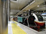 Heritage steam train on platform