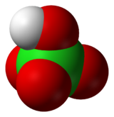 Molecular structure of perchloric acid.