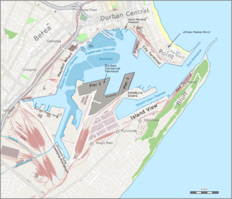 Karte des Hafens von Durban