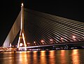 The Rama VIII Bridge across the Chao Phraya River, built in 2002