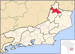 Location of Itaperuna in the state of Rio de Janeiro