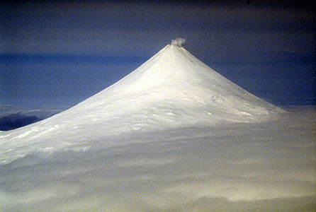 Mount Shishaldin on Unimak Island is the highest point in the Aleutian Islands.