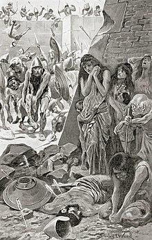 Artwork depicting Nebuchadnezzar's siege of Tyre