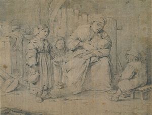 Stillende Mutter mit Kindern (Cornelis Pietersz. Bega)