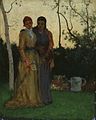 Two Sisters in the Garden, oil on millboard, 1882, Art Institute of Chicago