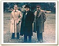 Photograph of British cryptoanalysts Harry Hinsley, Sir Edward Travis, and John Tiltman