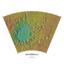 Topographical map of Argyre quadrangle on Mars