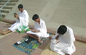 Pilgrims supplicating