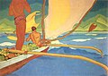 Image 17Men in an Outrigger Canoe Headed for Shore, an oil painting by Arman Manookian depicting the Vezo people, c. 1929 (from History of Madagascar)