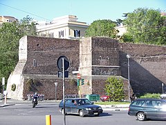A section of wall near the Pyramid of Cestius.