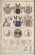 Verschiedene Formen des Wappens der Familie Bülow (1780)