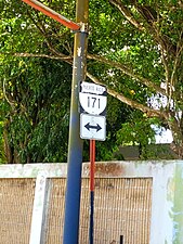 Sign for PR-171 at PR-7733 junction in Sud, Cidra