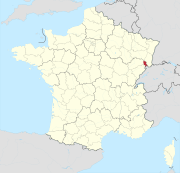 Lage des Departements Territoire de Belfort in Frankreich