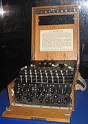 Enigma machine on display
