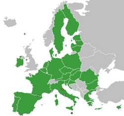 Map indicating locations of European Union and San Marino