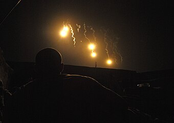 Illumination rounds fired during Operation Tora Arwa V in the Kandahar Province, Afghanistan